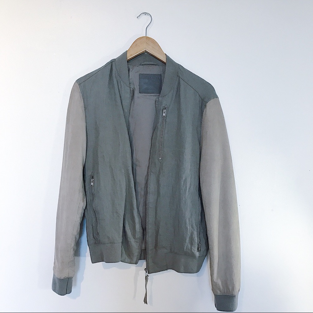 All Saints Leather and Linen Jacket